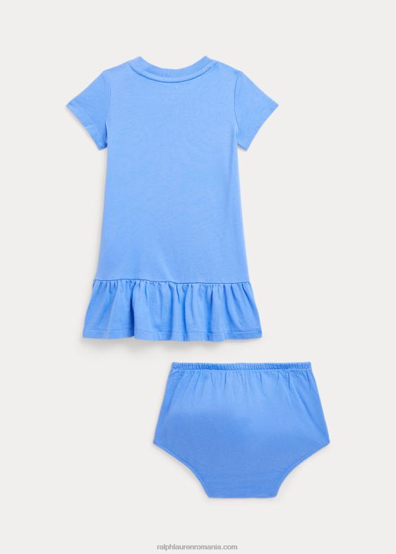 port insula albastru bebelus Ralph Lauren rochie din jerseu de bumbac ursuleț polo și bluză 046887853