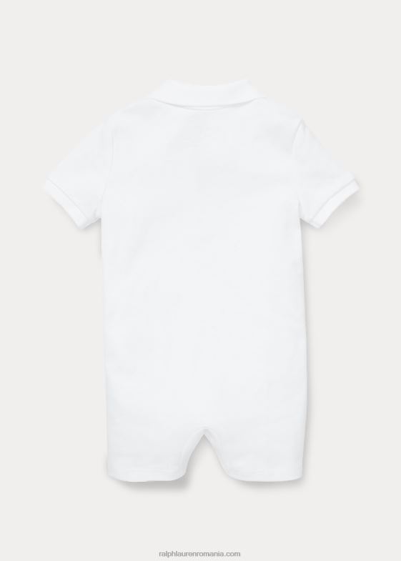 alb bebelus Ralph Lauren Pantalon scurt polo din bumbac moale 046887657