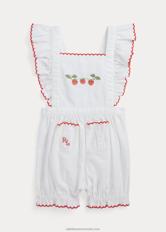 alb bebelus Ralph Lauren capsuni in-bumbac bubble shortall 0468810024