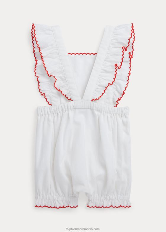 alb bebelus Ralph Lauren capsuni in-bumbac bubble shortall 0468810024