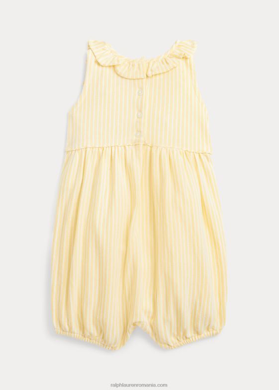 galben de porumb multi bebelus Ralph Lauren pantalon scurt cu bule din plasă cu volane în dungi 046887678