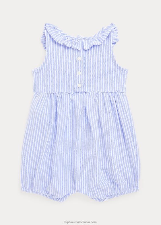 port insula albastru bebelus Ralph Lauren pantalon scurt cu bule din plasă cu volane în dungi 046887677