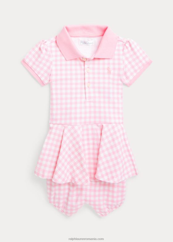 vichy roz bebelus Ralph Lauren Pantalon scurt polo din plasă vichy 046888144