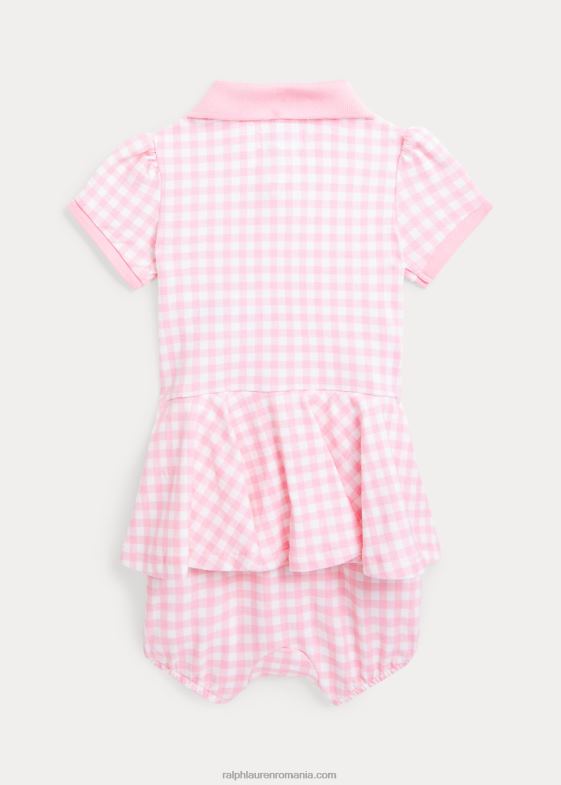 vichy roz bebelus Ralph Lauren Pantalon scurt polo din plasă vichy 046888144