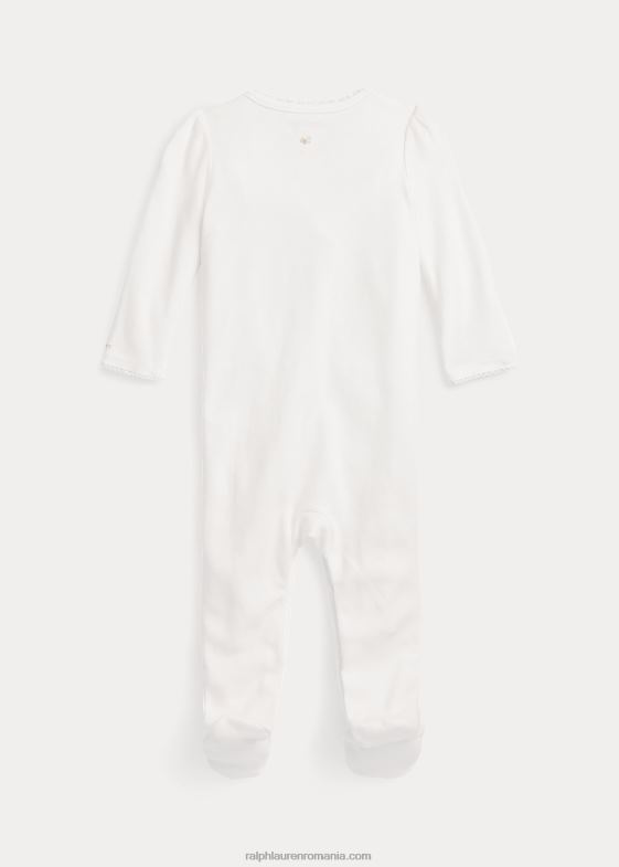 alb bebelus Ralph Lauren salopetă florală din bumbac organic 046887751
