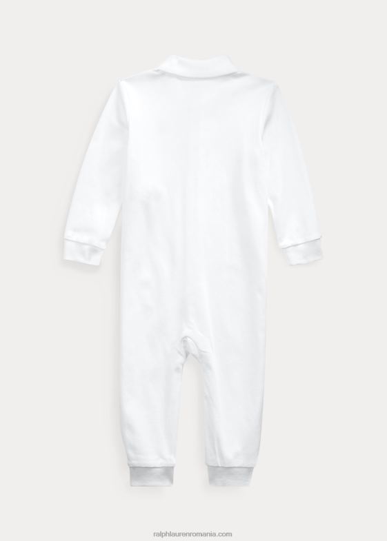 alb bebelus Ralph Lauren salopetă polo din bumbac moale 046887709