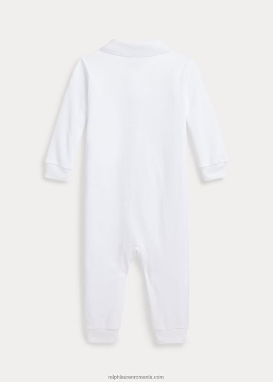 alb bebelus Ralph Lauren salopetă polo din bumbac moale 046887740