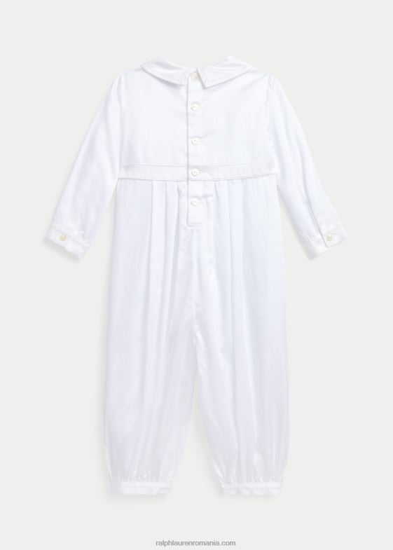 alb bebelus Ralph Lauren salopeta de botez din bumbac 046887746