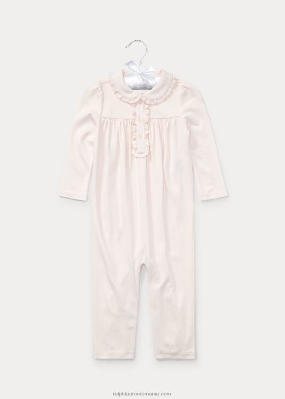 roz delicat bebelus Ralph Lauren salopetă polo din bumbac 046887747