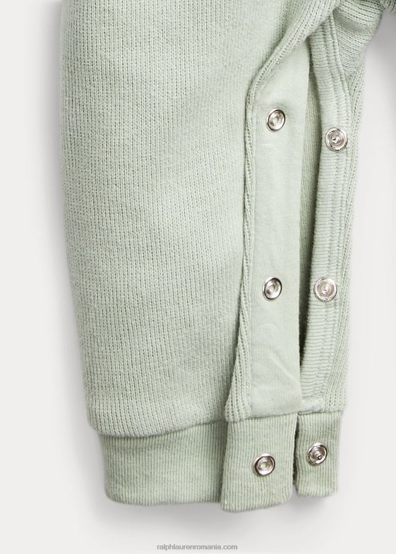verde deschis bebelus Ralph Lauren salopetă din bumbac cu coaste franceze 0468810044