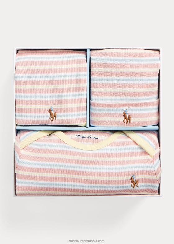 adirondack rose multi bebelus Ralph Lauren Set cadou din bumbac dungi 4 piese 046887830