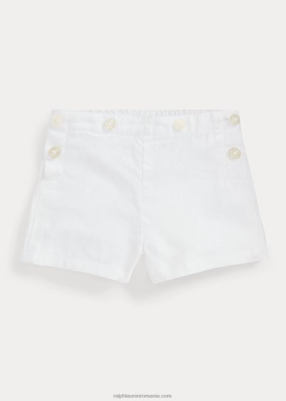 bleumarin/alb bebelus Ralph Lauren top din jerseu cu smock și set scurt din in 046888192