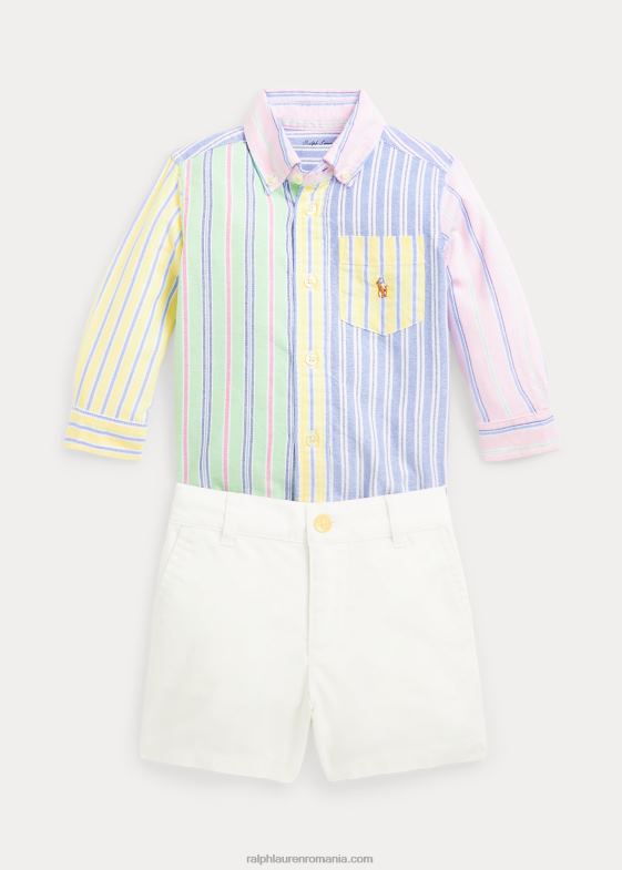 cămașă cu dungi bebelus Ralph Lauren Set cămașă oxford fun și pantalon scurt chino 046888186