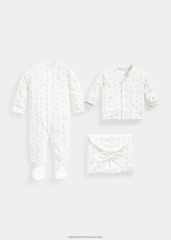 quartz heather multi bebelus Ralph Lauren set cadou din bumbac 3 piese 046887834