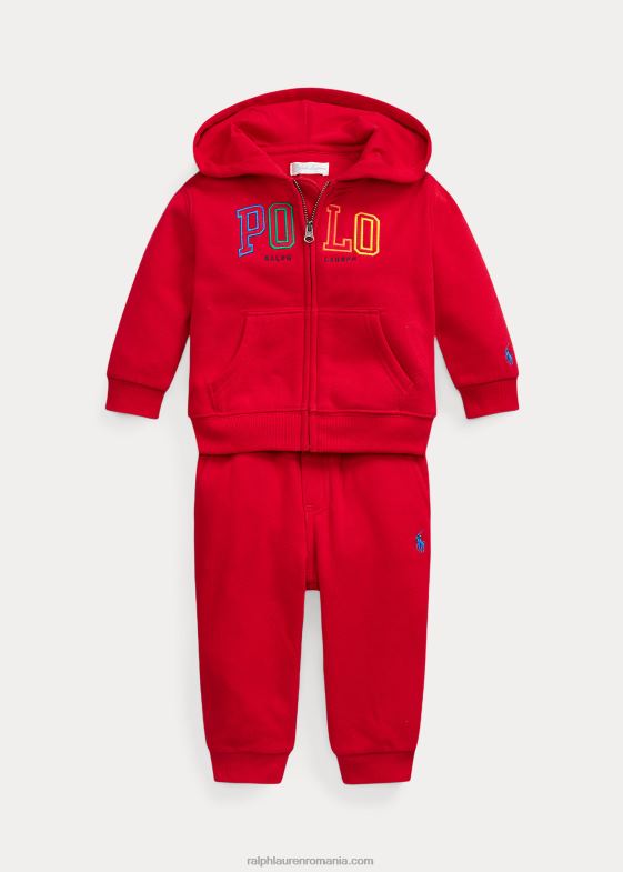rl 2000 rosu bebelus Ralph Lauren Set de hanoraci și pantaloni cu fleece cu logo 046888196