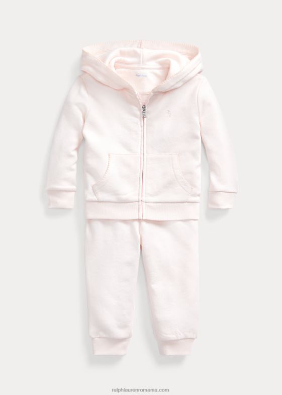 roz delicat bebelus Ralph Lauren Set de hanorace și pantaloni French Terry 046887789