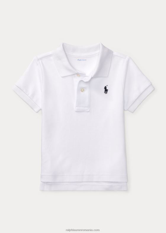 alb bebelus Ralph Lauren tricou polo din bumbac moale 046887890