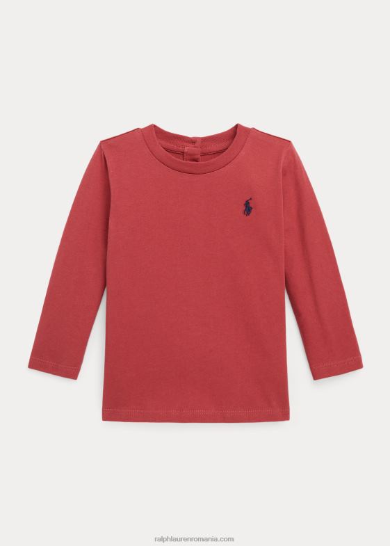 Ardei iute bebelus Ralph Lauren tricou cu mânecă lungă din jerseu de bumbac 046888276