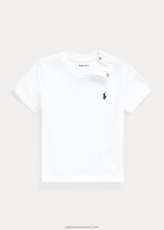 alb bebelus Ralph Lauren tricou din jerseu de bumbac 046887884
