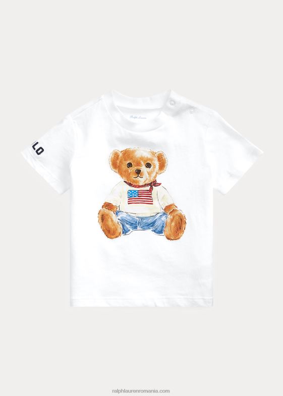 alb bebelus Ralph Lauren tricou din jerseu de bumbac urs polo 046887869