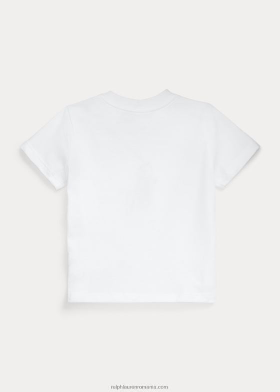 alb bebelus Ralph Lauren tricou mare din jerseu de bumbac 046888259