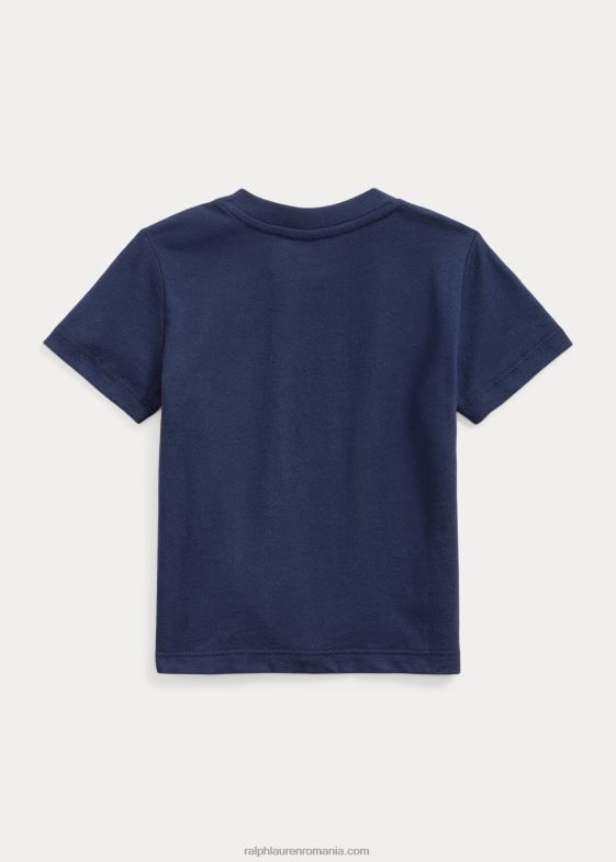 marina de croazieră bebelus Ralph Lauren tricou din jerseu de bumbac cu logo urs polo 046888247