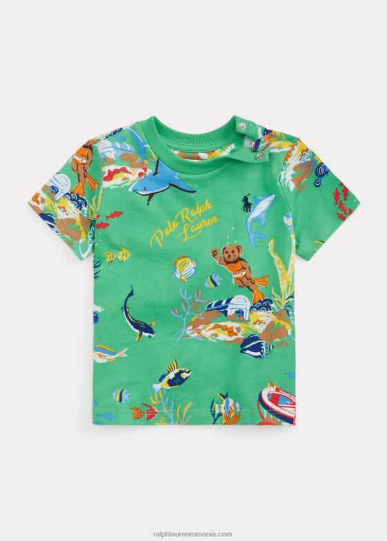 verde Kelly clasic bebelus Ralph Lauren tricou din jerseu de bumbac urs polo 046888252