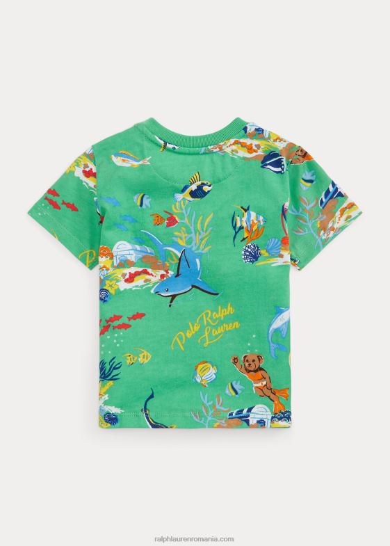 verde Kelly clasic bebelus Ralph Lauren tricou din jerseu de bumbac urs polo 046888252