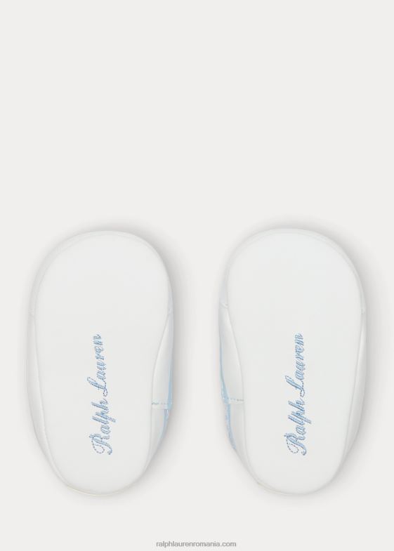 albastru deschis bebelus Ralph Lauren adidași din pânză cu dungi keaton 046888120