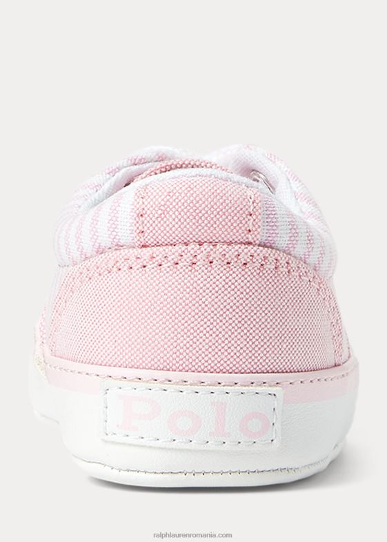 dungi roz deschis bebelus Ralph Lauren adidași din pânză cu dungi keaton 046888121