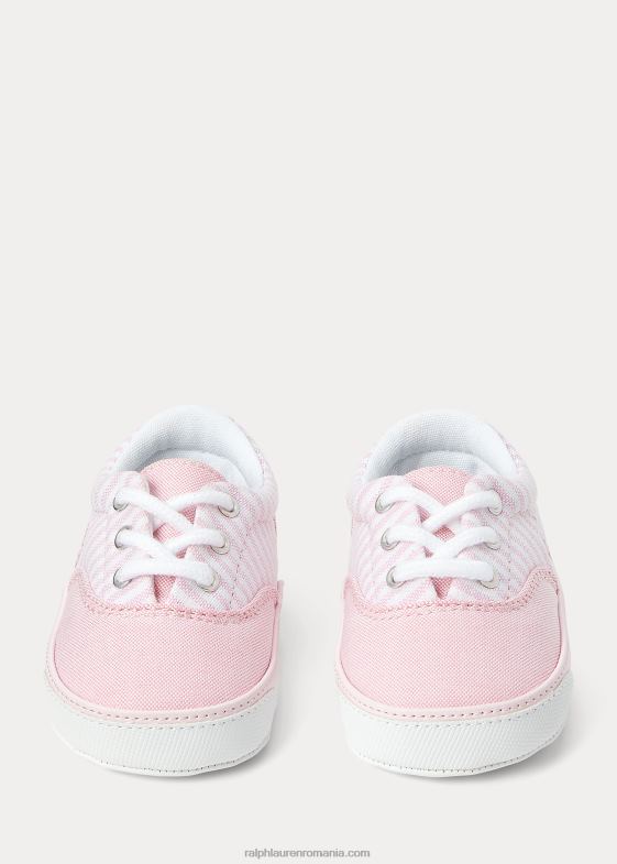 dungi roz deschis bebelus Ralph Lauren adidași din pânză cu dungi keaton 046888121