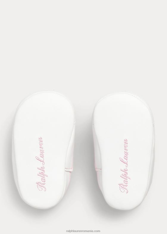 dungi roz deschis bebelus Ralph Lauren adidași din pânză cu dungi keaton 046888121