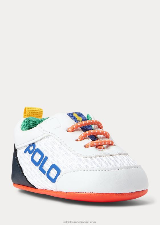 multi alb bebelus Ralph Lauren pantofi sport tech racer cu plasă 046888118
