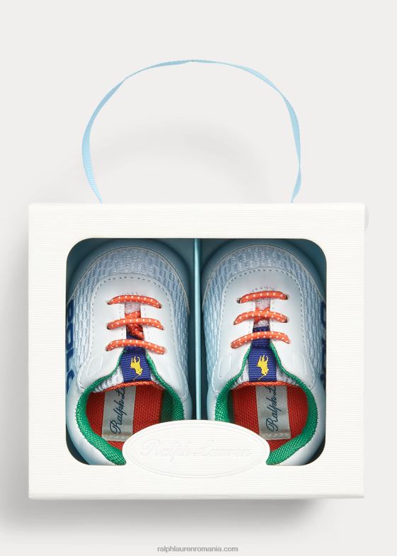 multi alb bebelus Ralph Lauren pantofi sport tech racer cu plasă 046888118