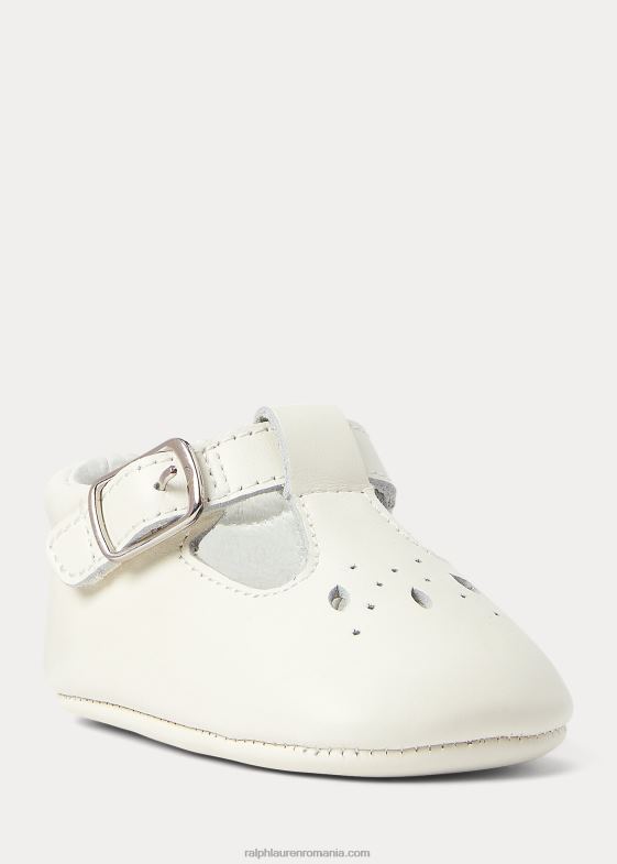 crema de pergament bebelus Ralph Lauren curea în T din piele laurien ez mary jane 046888130