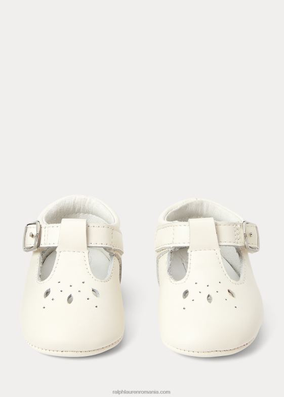 crema de pergament bebelus Ralph Lauren curea în T din piele laurien ez mary jane 046888130