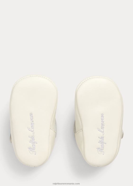 crema de pergament bebelus Ralph Lauren curea în T din piele laurien ez mary jane 046888130