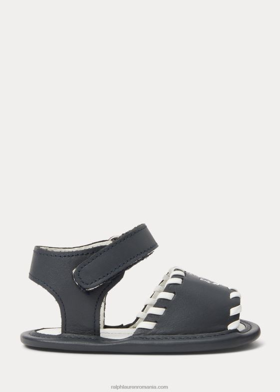 piele bleumarin bebelus Ralph Lauren sandale din piele nautica 046888127