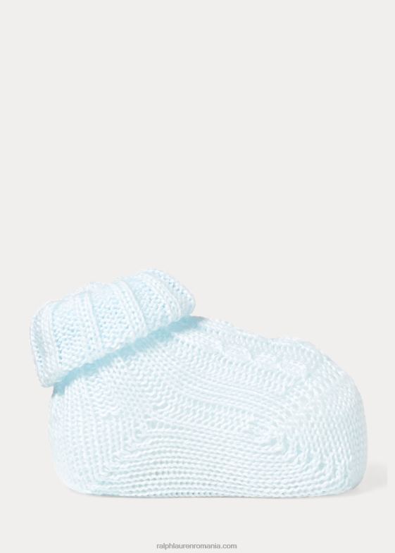 albastru bebelus Ralph Lauren cizme din bumbac tricotate cu cablu 046888043