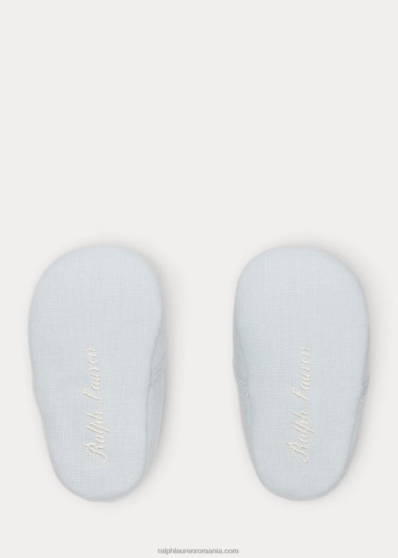 albastru bebelus Ralph Lauren papuc din bumbac iepuraș cenușă 046888129