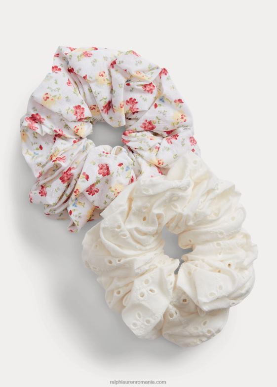 nuanță de roz copii Ralph Lauren scrunchie floral și cu ochi, pachet de 2 046887160