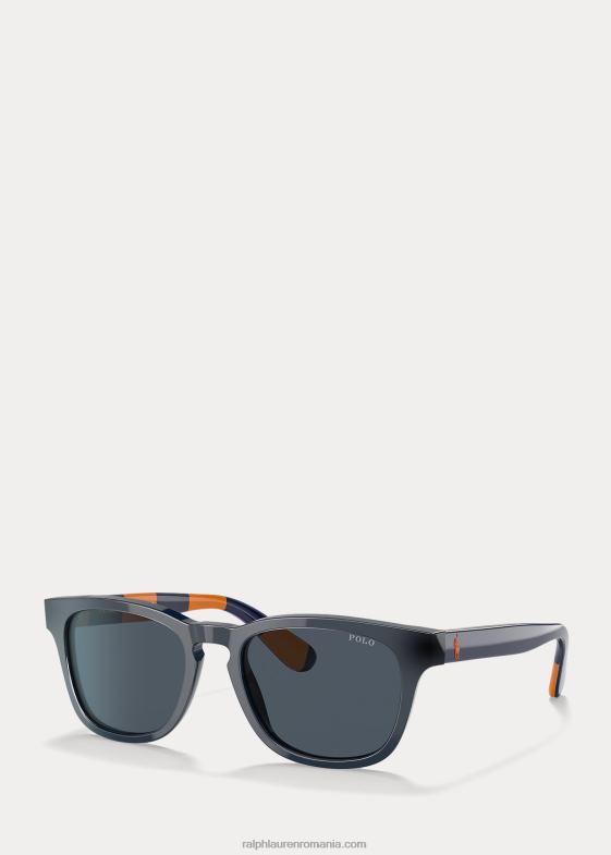 dungă albastră/portocalie strălucitoare copii Ralph Lauren ochelari de soare cu dungi 046886268