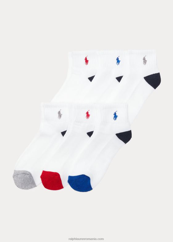 alb copii Ralph Lauren ciorap pentru glezne pachet de 6 046886327