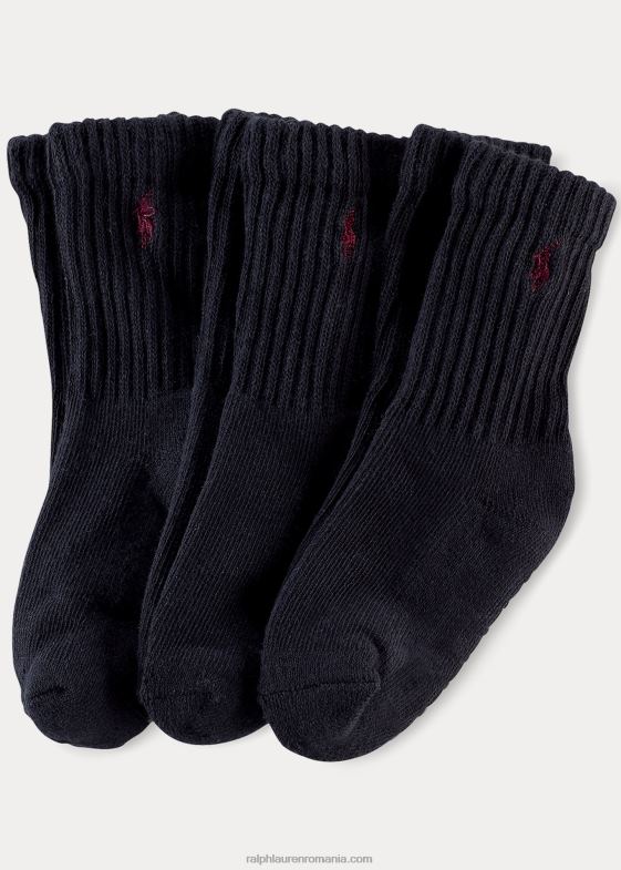 marina copii Ralph Lauren șosete cu perne pentru echipaj, pachet de 3 046885962