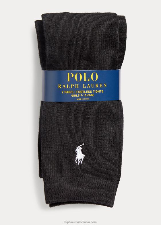 negru copii Ralph Lauren colanți fără picioare, pachet de 2 046887257
