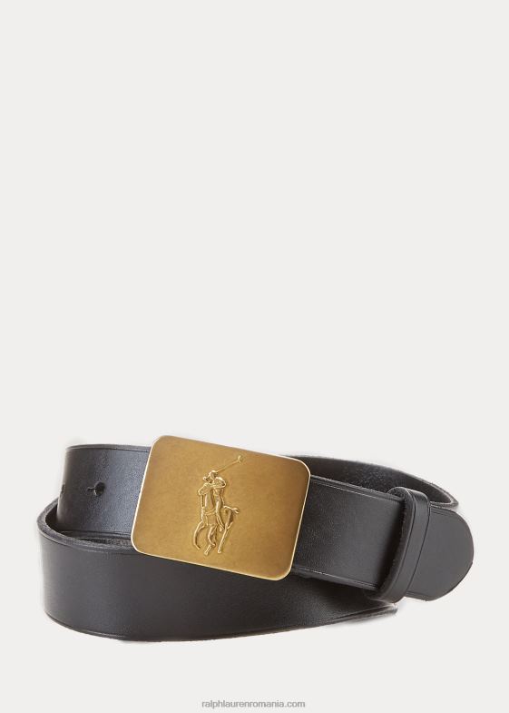 negru copii Ralph Lauren curea mare din piele cu cataramă de ponei 046886328