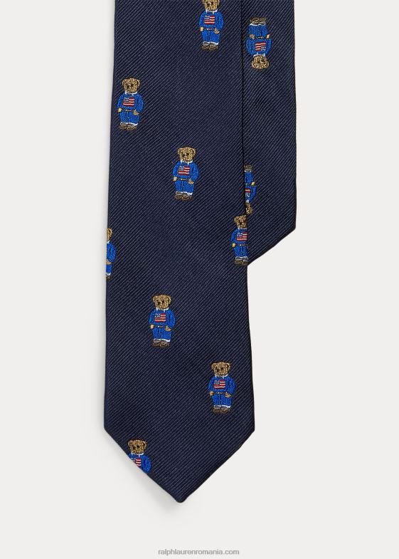 marina copii Ralph Lauren cravată din twill de mătase urs polo 046886260