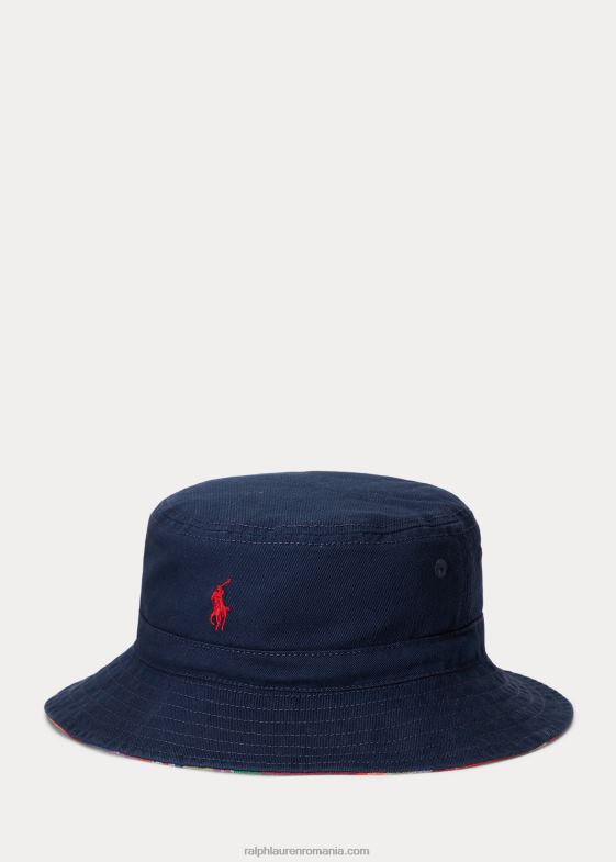 roșu/bleumarin multi copii Ralph Lauren pălărie reversibilă din bumbac 046885850
