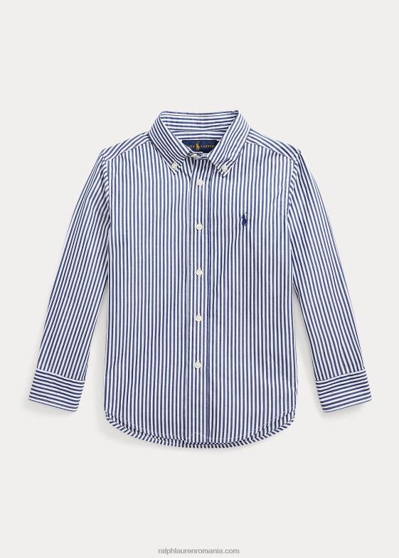 4655a bleumarin/alb copii Ralph Lauren cămașă din popelin de bumbac în dungi 046886462