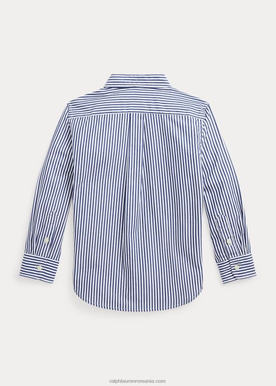 4655a bleumarin/alb copii Ralph Lauren cămașă din popelin de bumbac în dungi 046886462